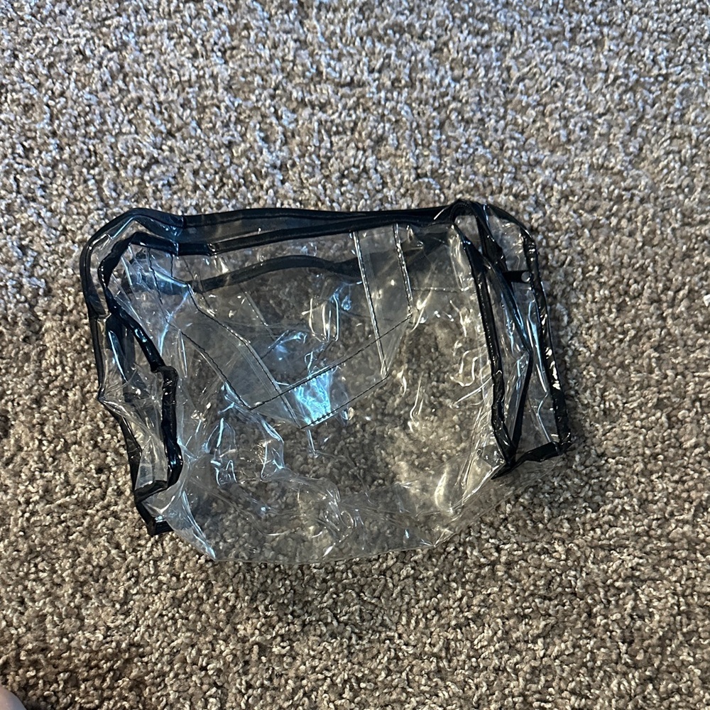 Transparent Makeup Pouch with Black Edges